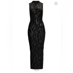 Naked Wardrobe Black Zebra Midi Dress